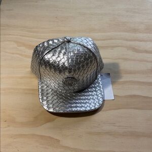 Metallic Silver Textured Cap